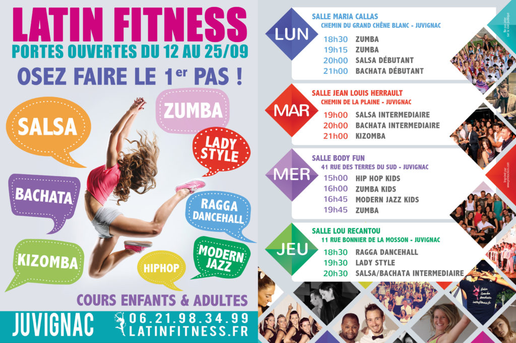 Nouveau Planning de cours de danse 2016/2017 avec Latin Fitness